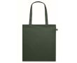 Tote bag en coton à longues anses Fairtrade 140 g/m² couleur vert foncé