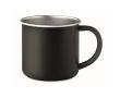Mug en acier inoxydable recyclé avec bord métallisé 300 ml couleur noir