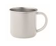 Mug en acier inoxydable recyclé avec bord métallisé 300 ml couleur blanc