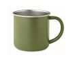 Mug en acier inoxydable recyclé avec bord métallisé 300 ml couleur vert foncé