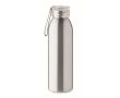 Bouteille en inox à couvercle, anse silicone assortie 650 ml couleur argenté mat