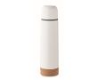 Thermos en inox double paroi avec base en liège 500 ml couleur blanc