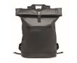 Sac à dos roll top ordinateur 15'' cuir synthétique souple couleur noir