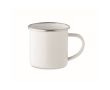 Mug vintage en métal sublimé avec bord métallisé 200 ml couleur blanc