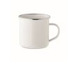 Mug vintage en métal sublimé avec bord métallisé 500 ml couleur blanc