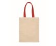 Petit sac cadeau en coton à anses courtes colorées 140 g/m² couleur rouge