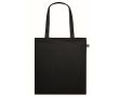 Tote bag en coton à longues anses Fairtrade 140 g/m² couleur noir