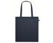Tote bag en coton à longues anses Fairtrade 140 g/m² couleur bleu