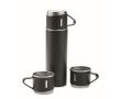 Thermos stop-gouttes en inox 420 ml et 2 gobelets de 150 ml couleur noir