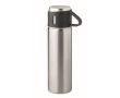 Thermos en inox de 420 ml avec bouchon gobelet de 150 ml couleur argenté mat