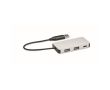 Hub USB en aluminium avec 3 ports et câble de 20 cm couleur argenté