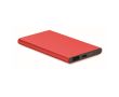 Batterie externe en aluminium de 4000 mAh couleur rouge