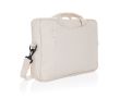 Sacoche pour PC 15,4\" en coton recyclé avec poche frontale couleur blanc cassé