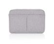 Pochette pour PC 15,6\" en coton recyclé à poches frontales couleur gris