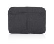 Pochette pour PC 15,6\" en coton recyclé à poches frontales couleur argenté mat