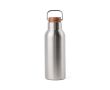 Thermos en inox recyclé à poignée et bouchon en bois 580ml couleur argenté