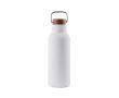 Thermos en inox recyclé à poignée et bouchon en bois 580ml couleur blanc