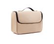 Trousse de voyage en cuir synthétique déperlante à poignée couleur ivoire