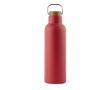 Thermos en inox recyclé à poignée et bouchon en bois 800ml couleur rouge