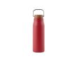 Thermos en inox recyclé à poignée et bouchon en bois 300ml couleur rouge