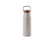 Thermos en inox recyclé à poignée et bouchon en bois 300ml couleur gris