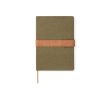 Carnet A5 en toile recyclée à bande magnétique avec lignes couleur vert
