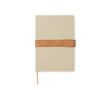 Carnet A5 en toile recyclée à bande magnétique avec lignes couleur ivoire