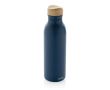 Bouteille en inox recyclé avec bouchon en bambou 600ml couleur bleu