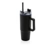 Mug thermique en plastique recyclé à couvercle 3 voies 900ml couleur noir