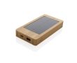 Powerbank 100% bambou avec panneau solaire 10 000 mAh couleur marron