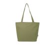 Sac fourre-tout en polyester recyclé à fermeture éclair couleur vert olive