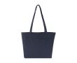 Sac à provisions en coton recyclé zippé 500 g/m² couleur bleu marine