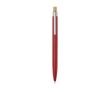Stylo en aluminium et bambou, détail transparent, mine noire couleur rouge