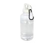Bouteille en plastique recyclé transparent, mousqueton 400ml couleur blanc