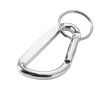Porte-clés en aluminium recyclé fini métal à mousqueton couleur argenté