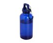 Bouteille en plastique recyclé transparent, mousqueton 400ml couleur bleu