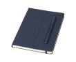 Carnet écologique avec stylo intégré et pages lignées couleur bleu marine