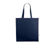 Sac à provisions en coton recyclé à anses courtes 220 g/m² couleur bleu marine