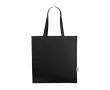 Sac à provisions en coton recyclé à anses courtes 220 g/m² couleur noir