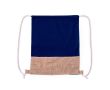 Sac ficelle en 100% coton avec base en jute 120g/m² couleur bleu marine
