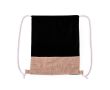 Sac ficelle en 100% coton avec base en jute 120g/m² couleur noir