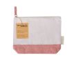 Trousse en coton recyclé avec base et tirette colorées couleur rouge