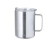 Mug en acier inoxydable à double paroi avec doseur 370ml couleur argenté