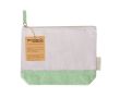 Trousse en coton recyclé avec base et tirette colorées couleur vert