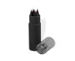 Set de 6 crayons en bois noir dans étui avec taille-crayon couleur noir