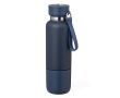 Thermos en inox de 550 ml avec gobelet de 300 ml et dragonne couleur bleu marine