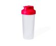 Shaker transparent avec bouchon à vis coloré et filtre 800ml couleur rouge