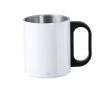Mug double paroi en inox avec anse en plastique 300ml couleur blanc