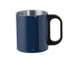 Mug double paroi en inox avec anse en plastique 300ml couleur bleu marine