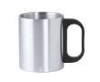 Mug double paroi en inox avec anse en plastique 300ml couleur argenté